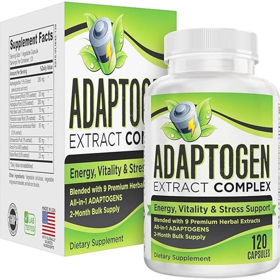 2-Month Adaptogen Supplement: 9-in-1 Herbal Complex (120 capsules)