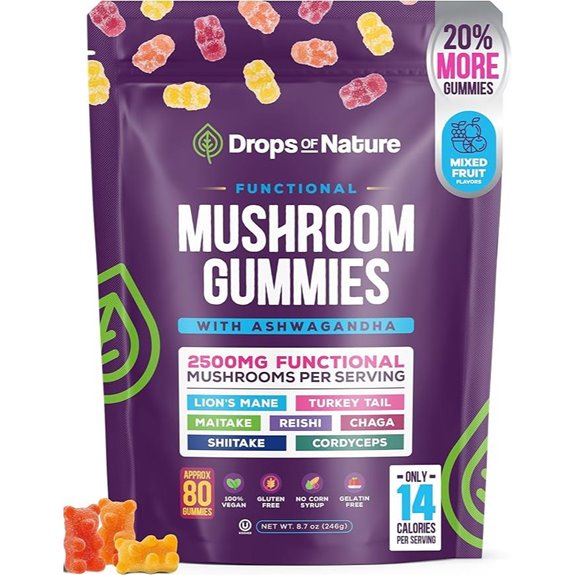 Ashwagandha & Lions Mane Mushroom Gummies for Immune Support