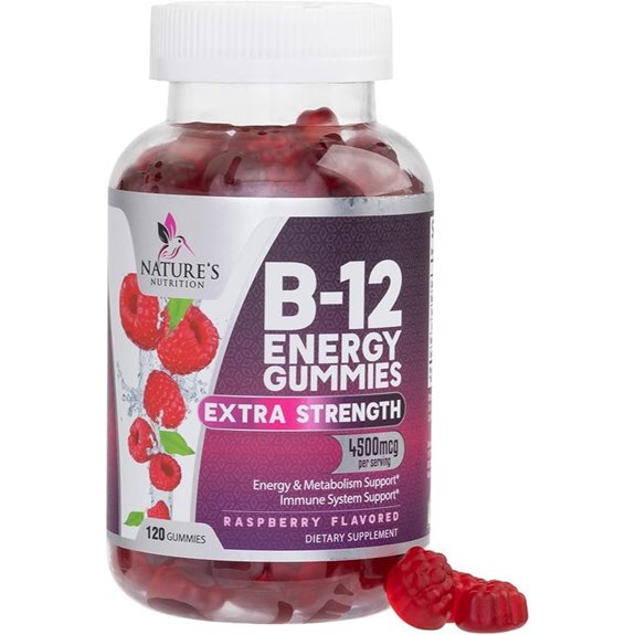 B-12 Energy Gummies 4500mcg – Berry Flavor 120 Count