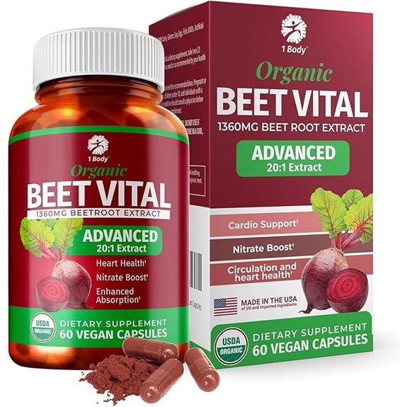 Beet Vital Organic Beetroot Capsules (60 Count)