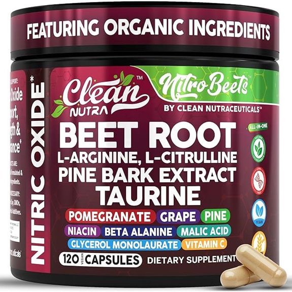 Clean Nutra Beet Root Nitric Oxide Supplement (120)