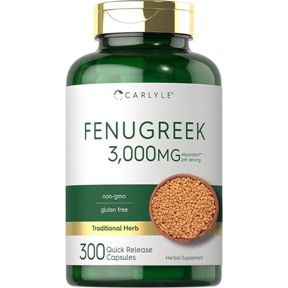 Carlyle Fenugreek Capsules: 300 Count Non-GMO