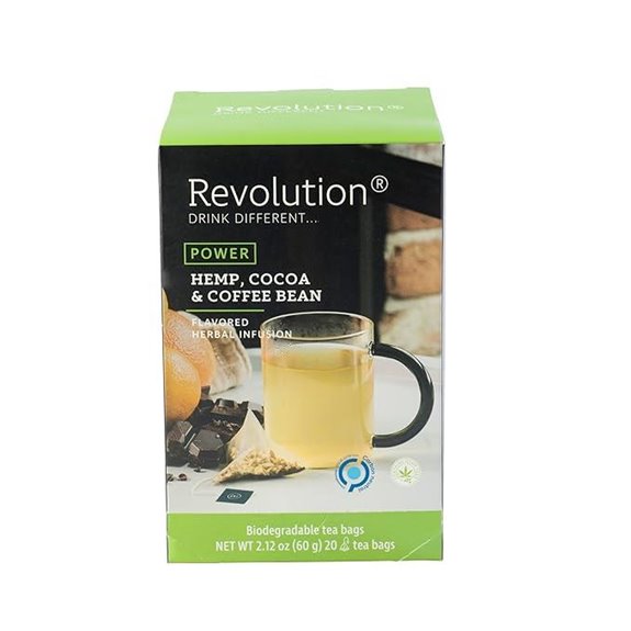 Power Hemp Tea: Cocoa & Coffee Bean Blend for Strength