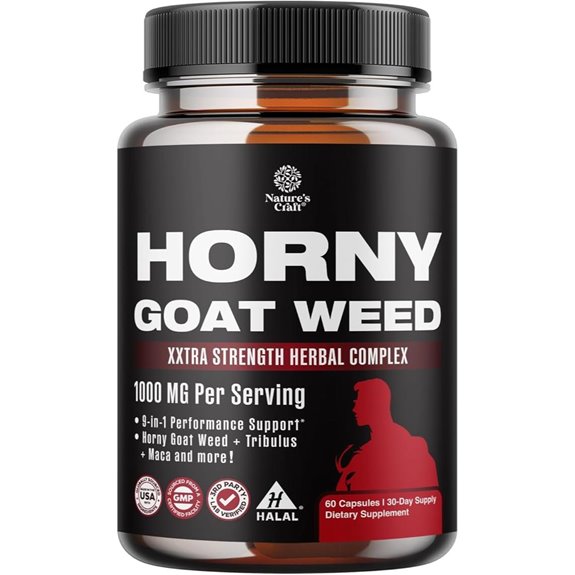 Horny Goat Weed for Men: Extra Strength Supplement (60 Capsules)