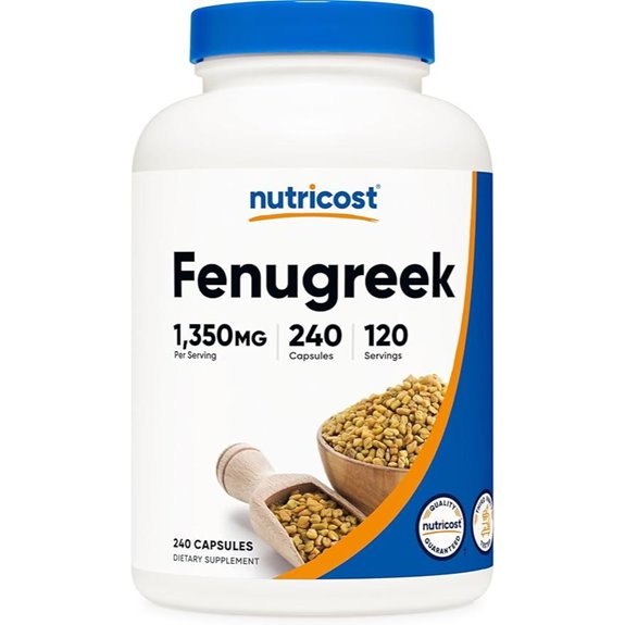 Fenugreek Seed 1350mg 240 Capsules Gluten Free
