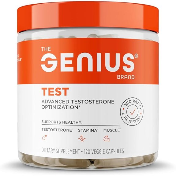 Genius Test: Advanced Testosterone Booster for Men (120 Veggie Pills)
