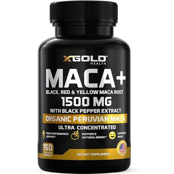 X Gold Health Maca Root Powder Capsules 1500mg
