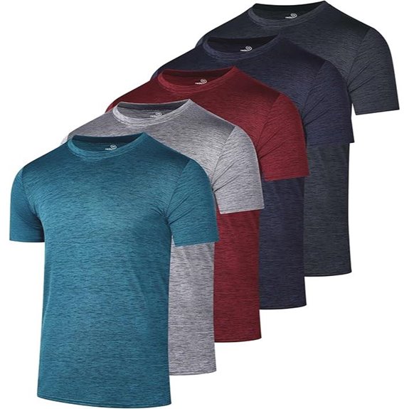 Real Essentials Men’s Short Sleeve Dry Fit Tees (5 Pack)