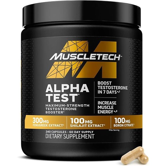 MuscleTech AlphaTest Testosterone Booster for Men (240 Pills)