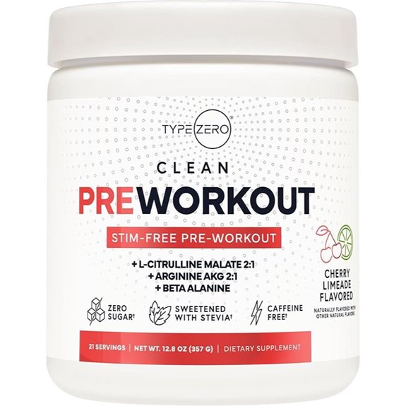 Type Zero Pre Workout: Non-Stim Nitric Booster (Cherry Limeade)