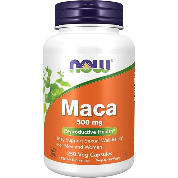 NOW Foods Maca 500 mg 250 Veg Capsules for Reproductive Health