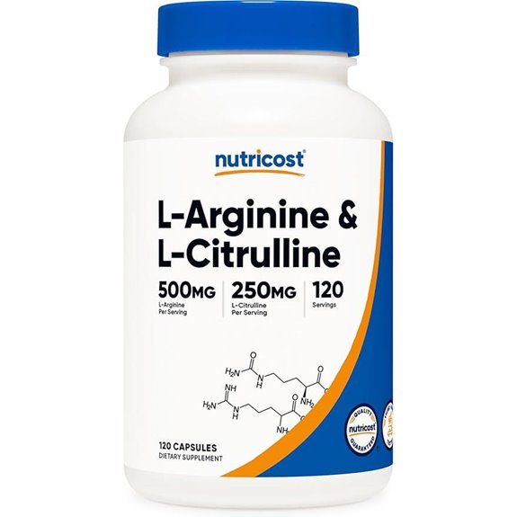 Nutricost L-Arginine L-Citrulline Complex 750mg 120 Capsules - Non-GMO