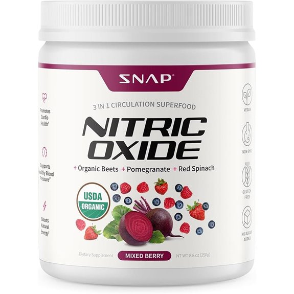 Snap Supplements Organic Beet Root Nitric Oxide Powder