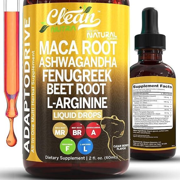 Organic Maca Root Liquid Drops with Ashwagandha and More