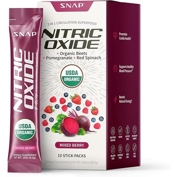 USDA Organic Beet Root Nitric Oxide Supplement (10 Packs)