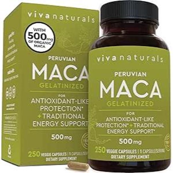 Viva Naturals Maca Root Supplement 500mg (250 capsules)