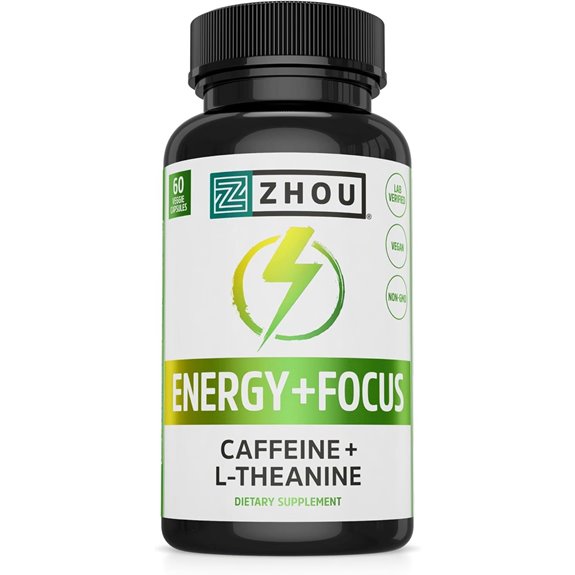Zhou Energy + Focus L-Theanine Caffeine Pills